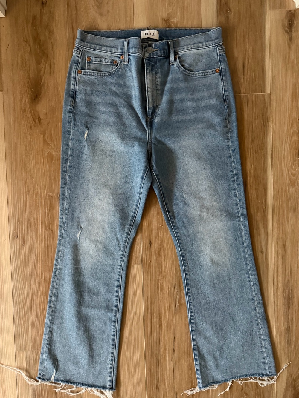 Pistola ankle boot leg jeans, size 30. Like new. Medium blue wash